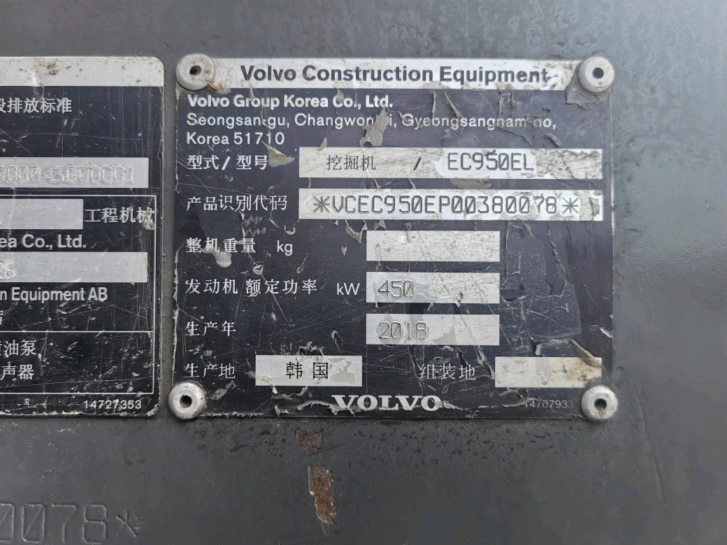 Excavadora EC950EL Volvo