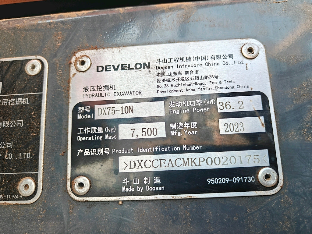 Excavadora DX75-10N Doosan